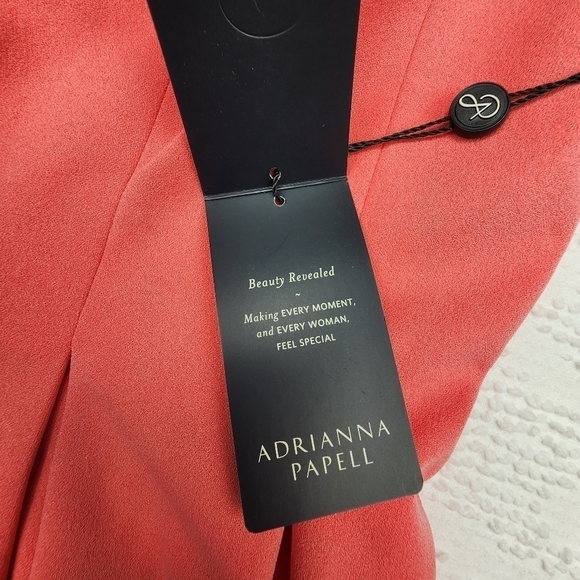 Adrianna Papell Beach Coral Knit Crepe Pleated Mini Dress Size 6 NWT - Picture 5 of 11